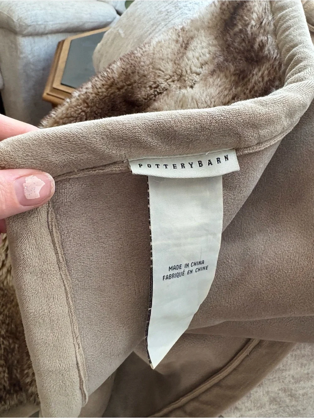 Pottery Barn Plush Faux Fur Throw in Warm Brown